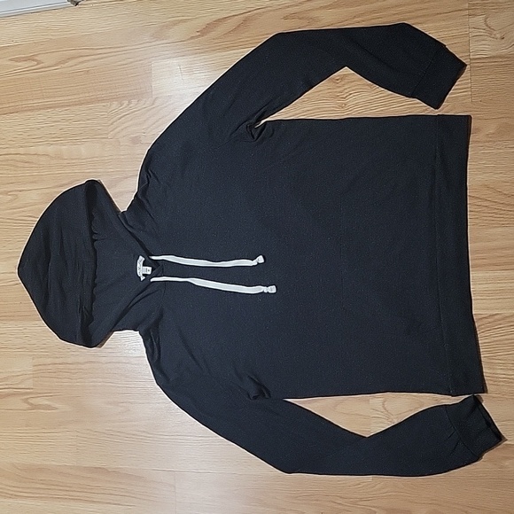 Express One Eleven heather grey long sleeve extra lightweight hoodie - Picture 1 of 7